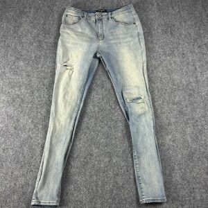 Serenede Jeans Mens 34‎ Light Wash Blue Distressed Skinny Stretch Denim Pants